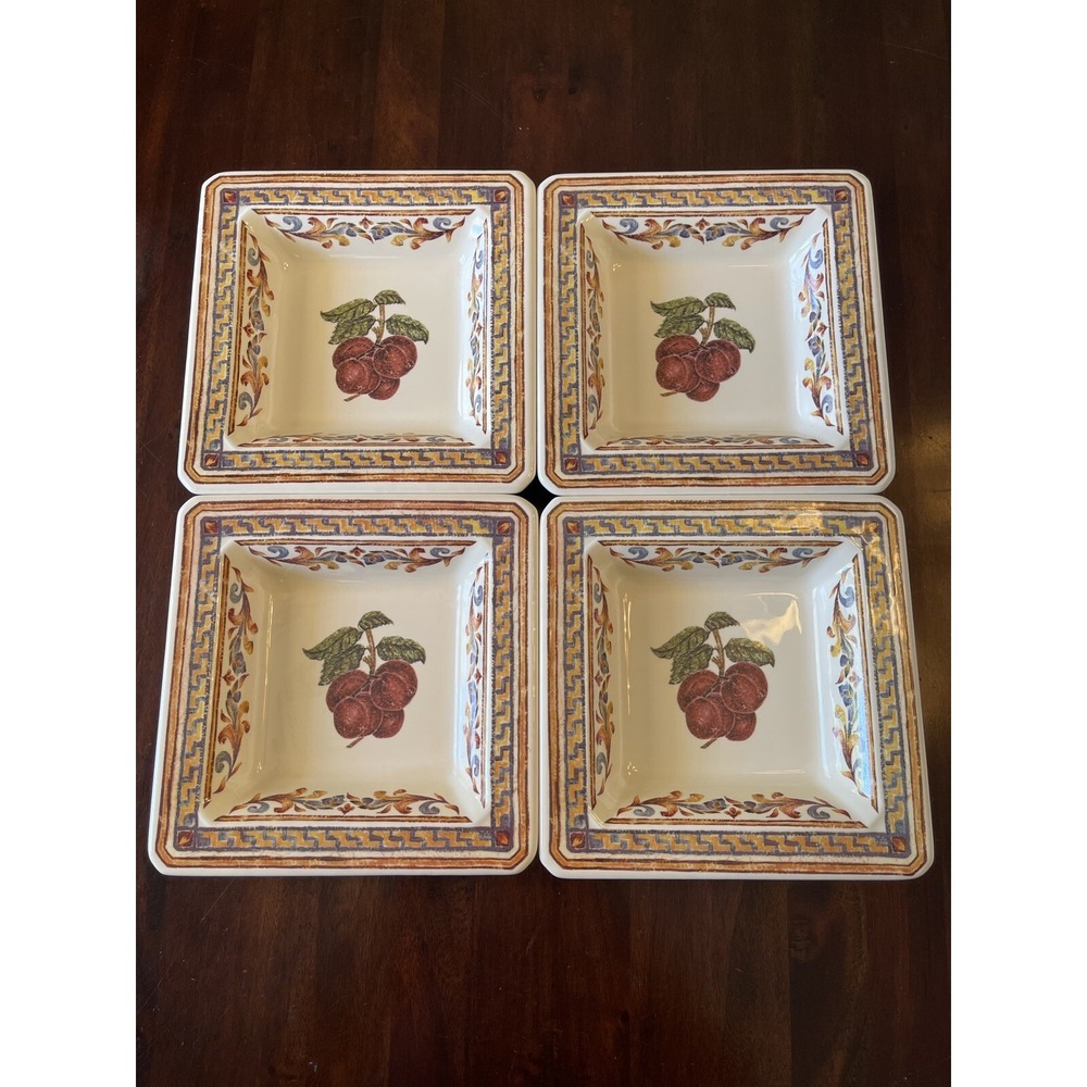 Williams Sonoma Bowls‎ Set Verger Tuscan Style Square Cherry Set of 4 Italy